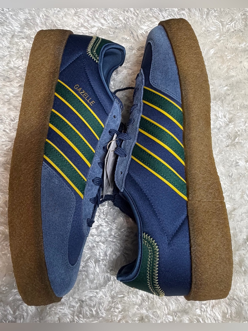 Clot x Adidas Gazelle Silk Night Marine / Collegiate Green US Men 12.5 Wmn 13.5 - Picture 12 of 16